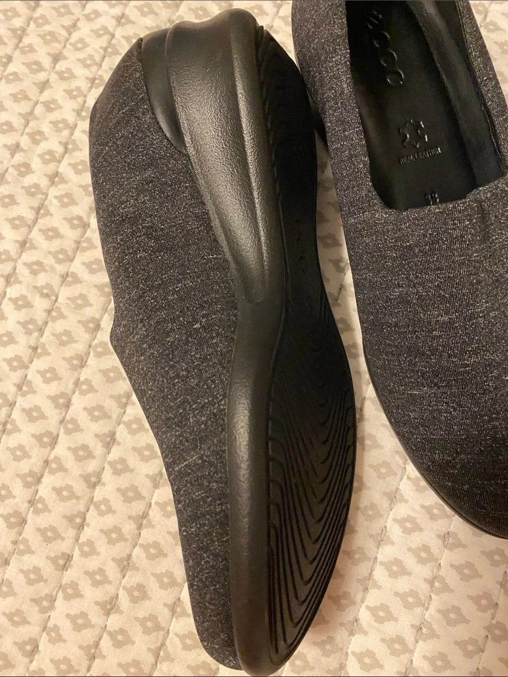 Ecco Women's Slip-On Wedge Shoes in Charcoal Gray
